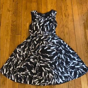 Express pleated keyhole fit and flare dress